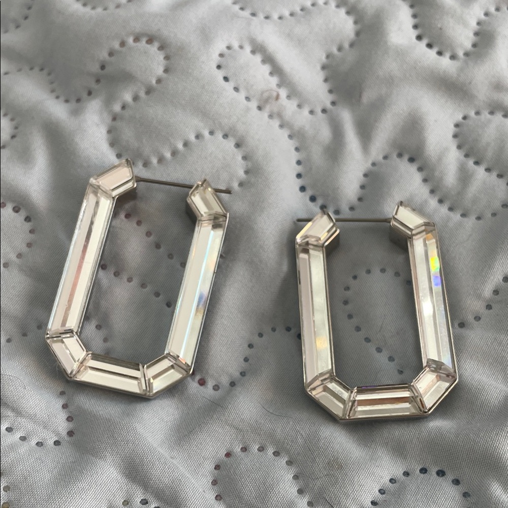 Swarovski Elegant Silver-Tone Geometric Earrings